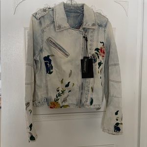Blank NYC Embroidered Denim Jacket NWT Sz M
